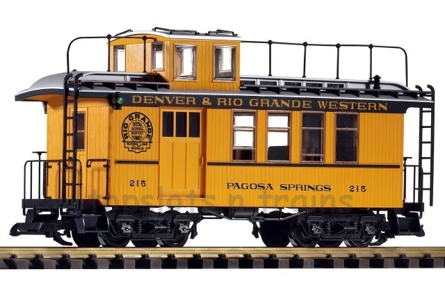 Scale D&amp;RGW Wood Drivers Caboose 215 Piko 38602 at TopSlots n Trains