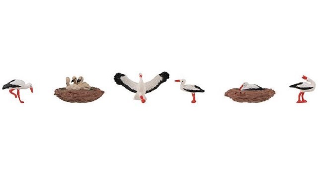 Faller 151908 HO/OO 1-87 Scale Figures - Storks In Their Nests X 8 Figure Set 