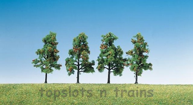 Faller 181407 OO/HO/N Scale Trees - 4 X Fruit Trees With Fruit - 60 mm