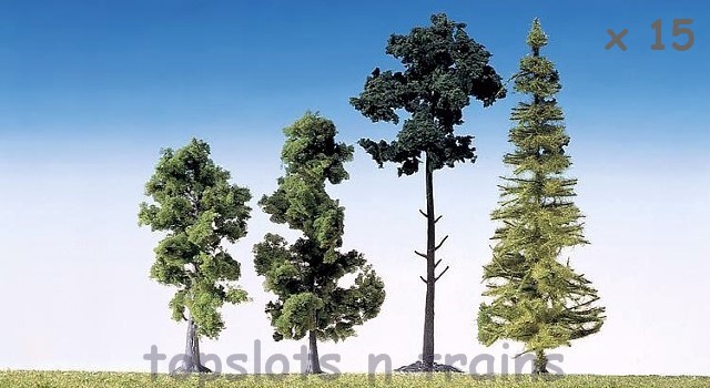 Faller 181495 OO/HO/N Scale Trees - 15 X Mixed Forest Trees / 90 - 150 mm