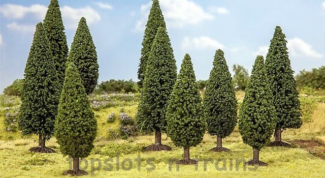 Faller 181527 OO/HO/N Scale Trees - 10 X Fir Trees / 90 - 120 mm