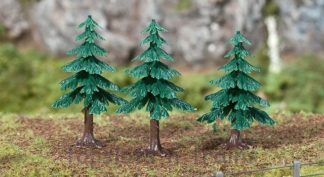 Faller 181602 OO/HO/N Scale Trees - 3 X Small Fir Trees / 50 mm