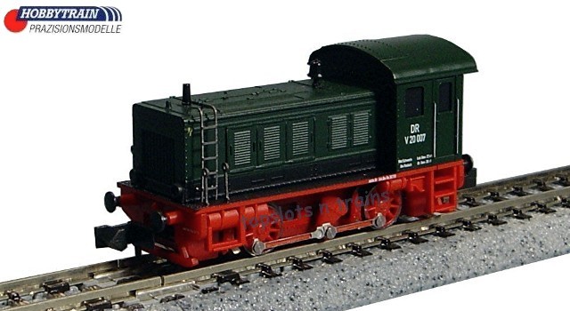 Hobbytrain Lemke H2869 N Scale - DR V20 Diesel Locomotive Green III