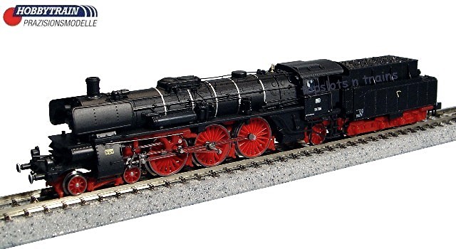 Hobbytrain Lemke H4008 N Scale - DB BR18.3 Class Steam Locomotive IIIb Schwarz