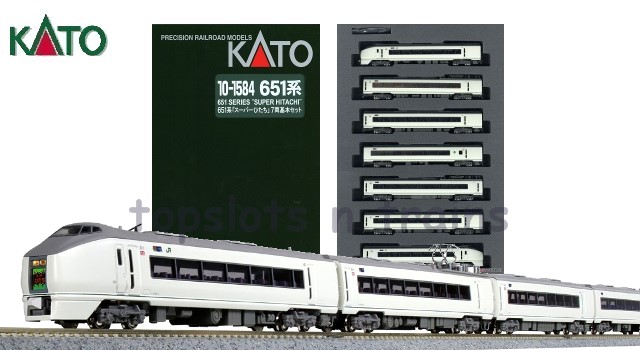 Kato Japan 10-1584 N Scale - JR 651 Series Super Hitachi 7 Car Powered Set