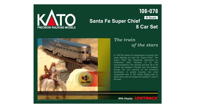 Kato Usa 106-078 N Scale - Santa Fe Super Chief Passenger Cars - 8 X Coaches