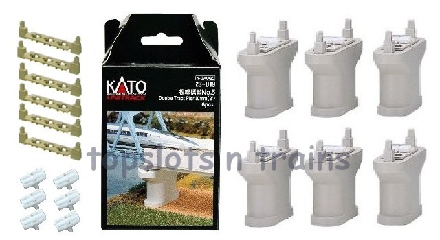 KATO 23-019 50mm 2 Double Track Pier Set Concrete N Scale for sale online