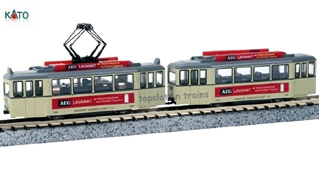 Kato LEMKE 14632 N Scale - Duwag 2 Car Tram - Rheinbahn Aeg Lavamat III