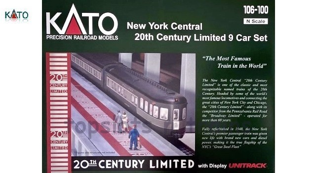 Kato Usa 106-100 N Scale - New York Central 20THCentury Ltd 9 Car Set
