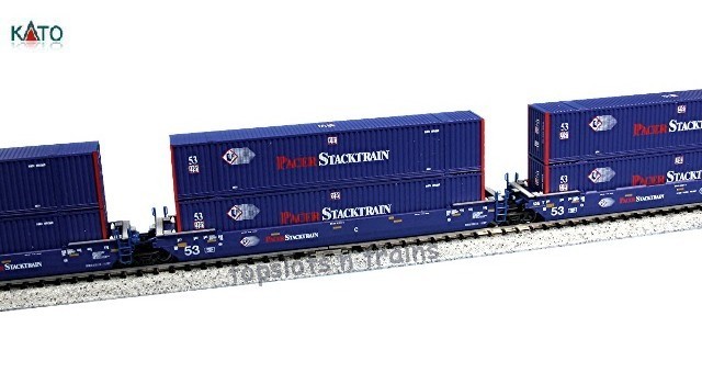 Kato Usa 106-6165 N Scale - Pacer Gunderson Maxi-IV Double Stack Well Car Set