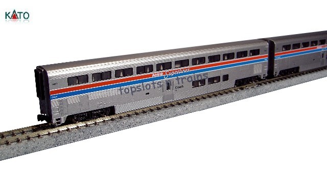Kato Usa 106-3510 N Scale - Amtrak Superliner Phase II Passenger 4 Car Set A