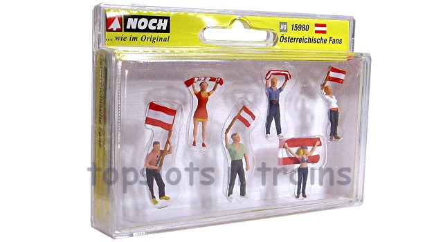 Noch 15980 OO/HO Scale Hand-Painted Figures - Austrian Football Fans - Pack Of 6 People