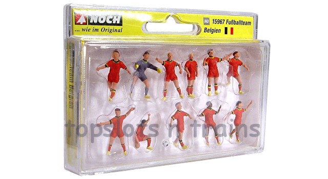 Noch 15967 OO/HO Scale Hand-Painted Figures - Football Team - Belgium Style