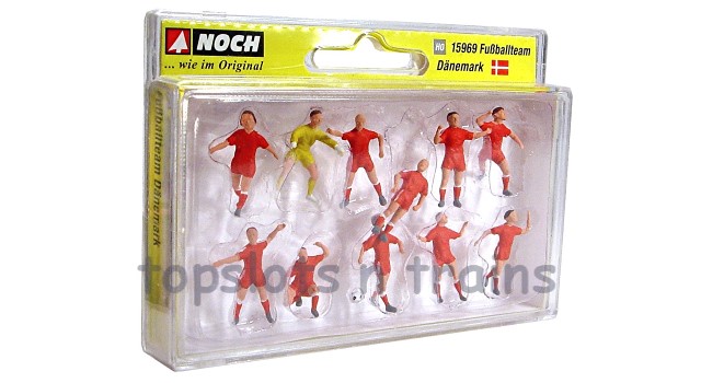 Noch 15969 OO/HO Scale Hand-Painted Figures - Football Team - Denmark Style