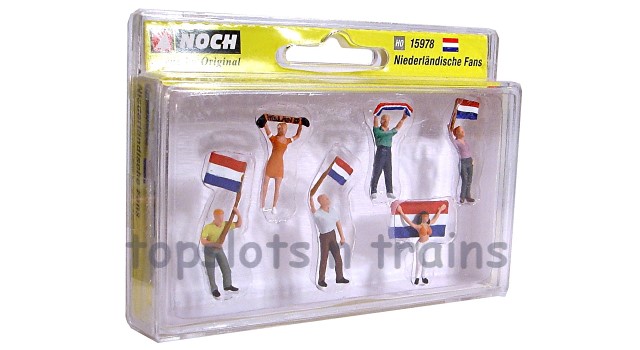 Noch 15978 OO/HO Scale Hand-Painted Figures - Dutch Football Fans - Pack Of 6 People