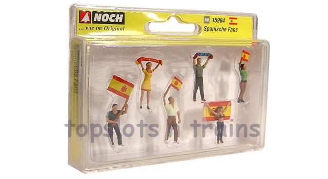 Noch 15984 OO/HO Scale Hand-Painted Figures - Spanish Football Fans - Pack Of 6 People
