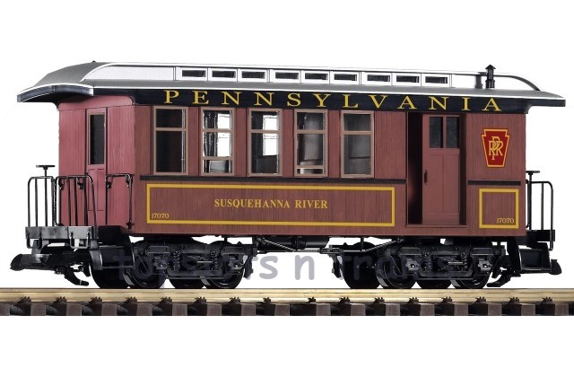 Piko 38614 G Scale - PRR Wood Combine Car - 17070 Tuscan