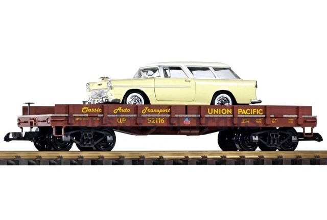 Piko 38769 G Scale - UP Bogie Flat Wagon 52116 – Chevrolet Nomad Load