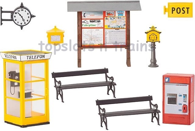 Pola 331745 G Scale - Railway Station Accessories Kit - Limited Edition