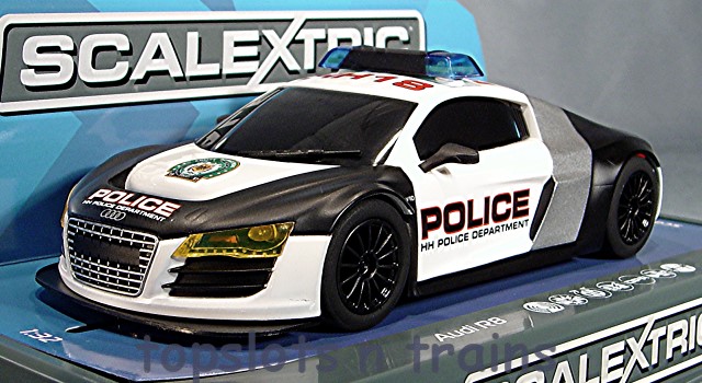 Scalextric C3932 - Audi R8 Police Car Working Siren And Roof Lights