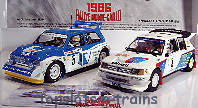 Scalextric C3590A Limited Edition - Peugeot 205 T16 MG Metro 6R4 Rally Monte Carlo