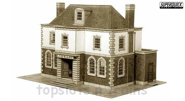 Superquick SQ-B25 OO/HO Gauge Model - Police Station Or Public Library Building Card Kit
