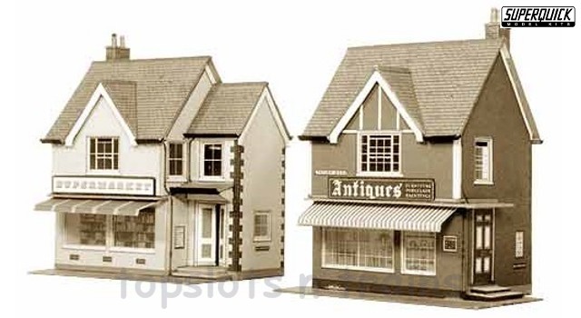 Superquick SQ-B27 OO/HO Gauge Model - Country Supermarket And Shop Card Kit
