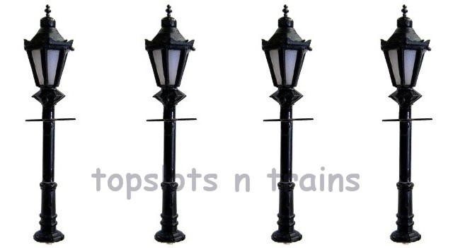 TrainSave TSV250 N Scale - 6V/12V Ornate Gas Street Lamps X 4 Led