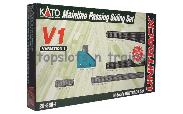 208601 Kato 20-860-1 N Scale V1 UniTrack Mainline Passing Siding Set 
