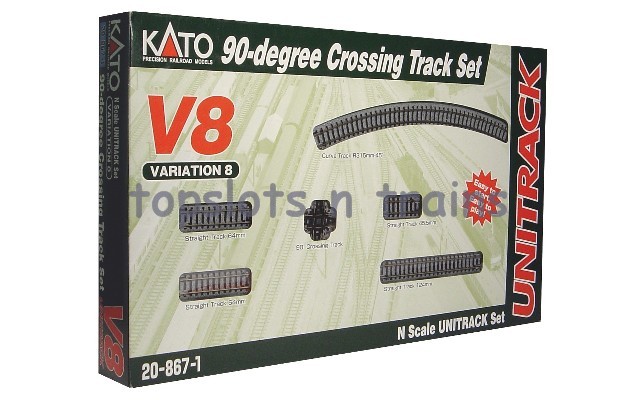 Kato 20-867 N Gauge - V8 Unitrack - 90-Degree Crossing Track Set