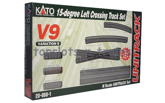Kato 20-868 N Gauge - V9 Unitrack - 15-Degree Left Crossing Track Set
