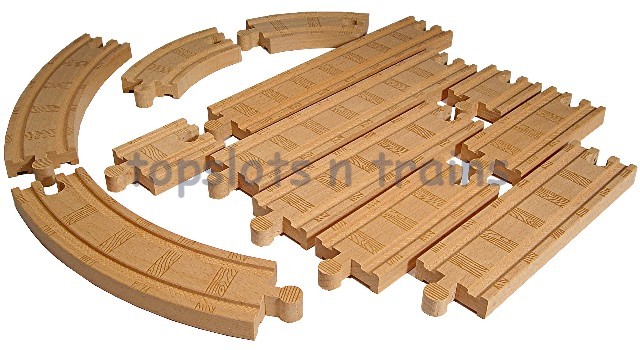 Y4089 Fisher-Price - Wooden Railway Straight + Curved Track Pack